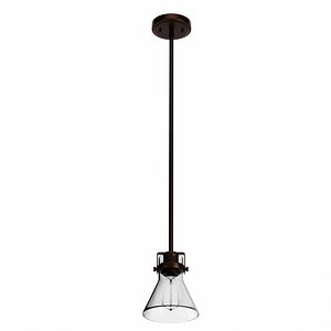 3D Oil-Rubbed Bronze Small Byrd Seeded Glass Pendant model