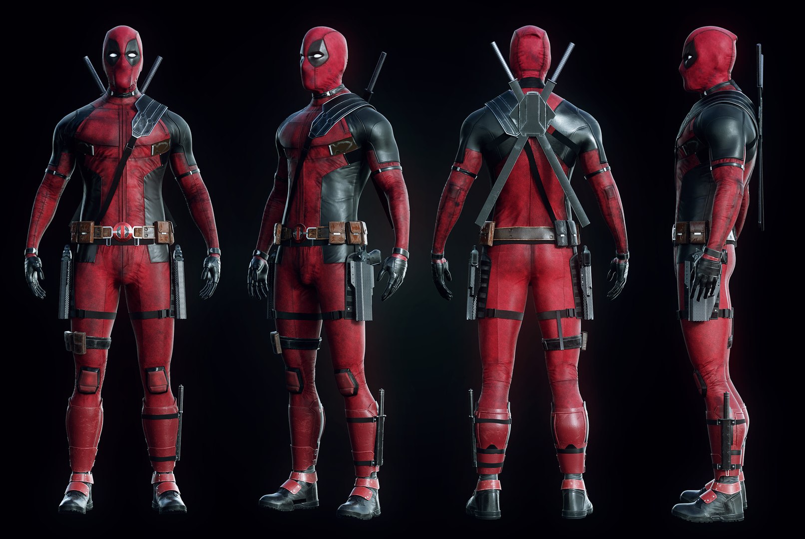 Deadpool Rigged Realtime - GameRess - Blender Eevee 3D Model ...