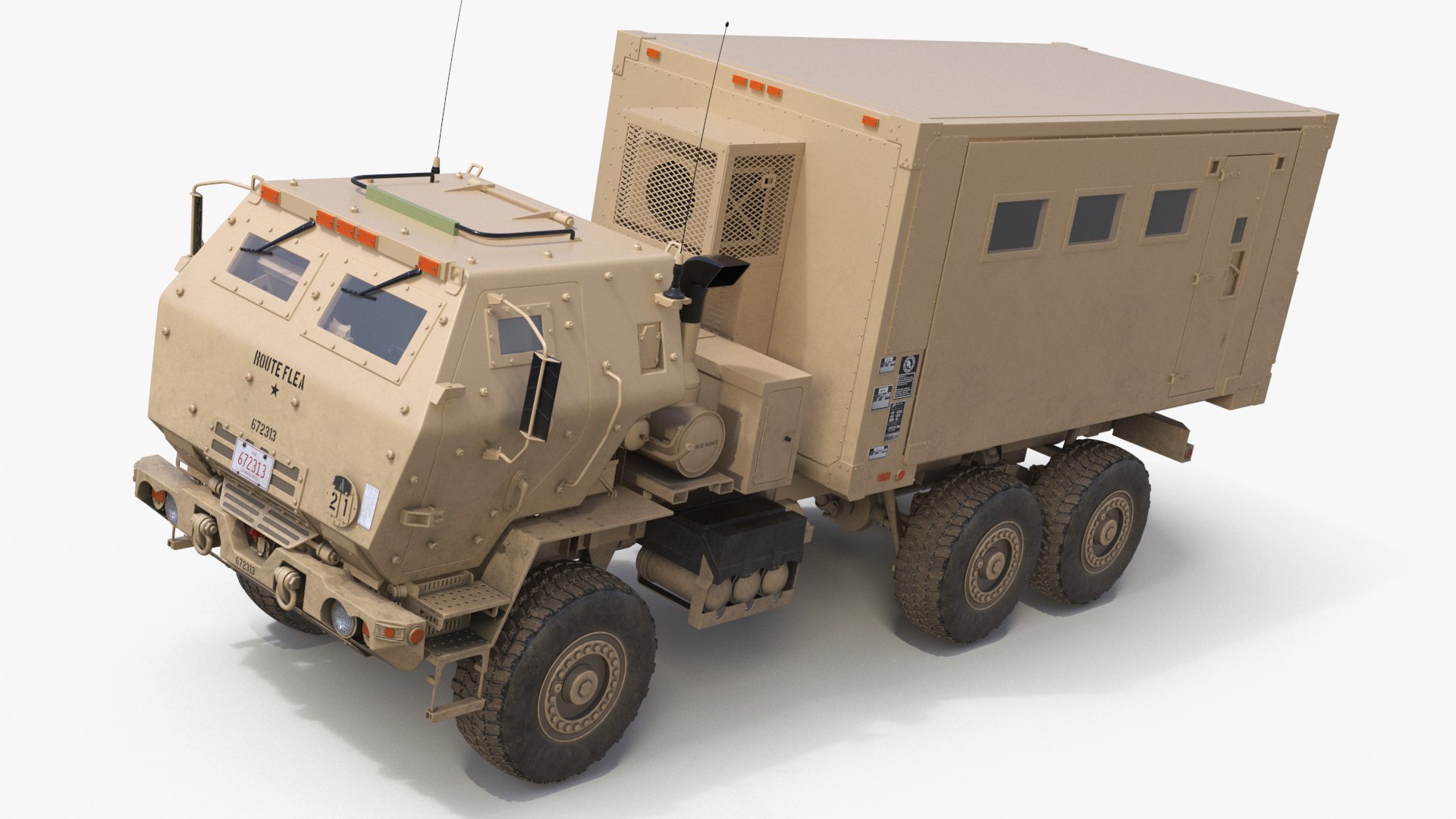 Armored Mobile Command Center Truck Simplified 3D model preview