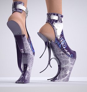 3d model realistic heelless woman shoes