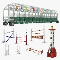 Horse Finish Line Start Gate and Jump Stands Collection