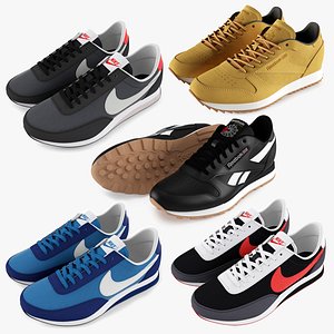 3D Nike And Reebok Classic Trainers