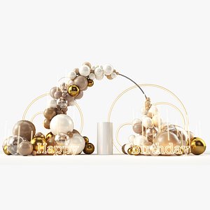 Birthday surprise balloon arch 3D model