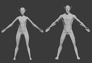3D male female elf model