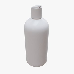 3D White Round Top Cosmetic Bottle With Disk Top Cap