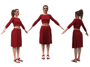 realistic girl clothing skirt 3D model