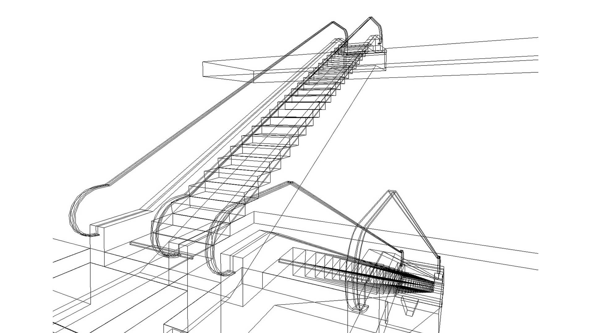 Parametric Two Level Based Escalator Revit Family 3D Model - TurboSquid ...