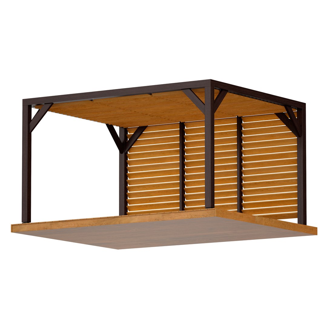 Wooden Rack Gazebo Pergola model - TurboSquid 1815665
