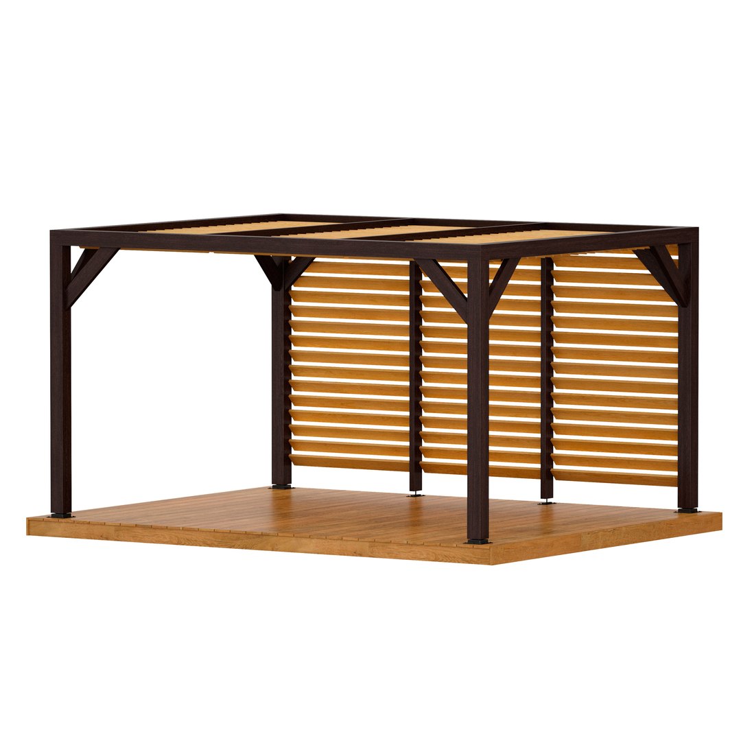 Wooden Rack Gazebo Pergola model - TurboSquid 1815665