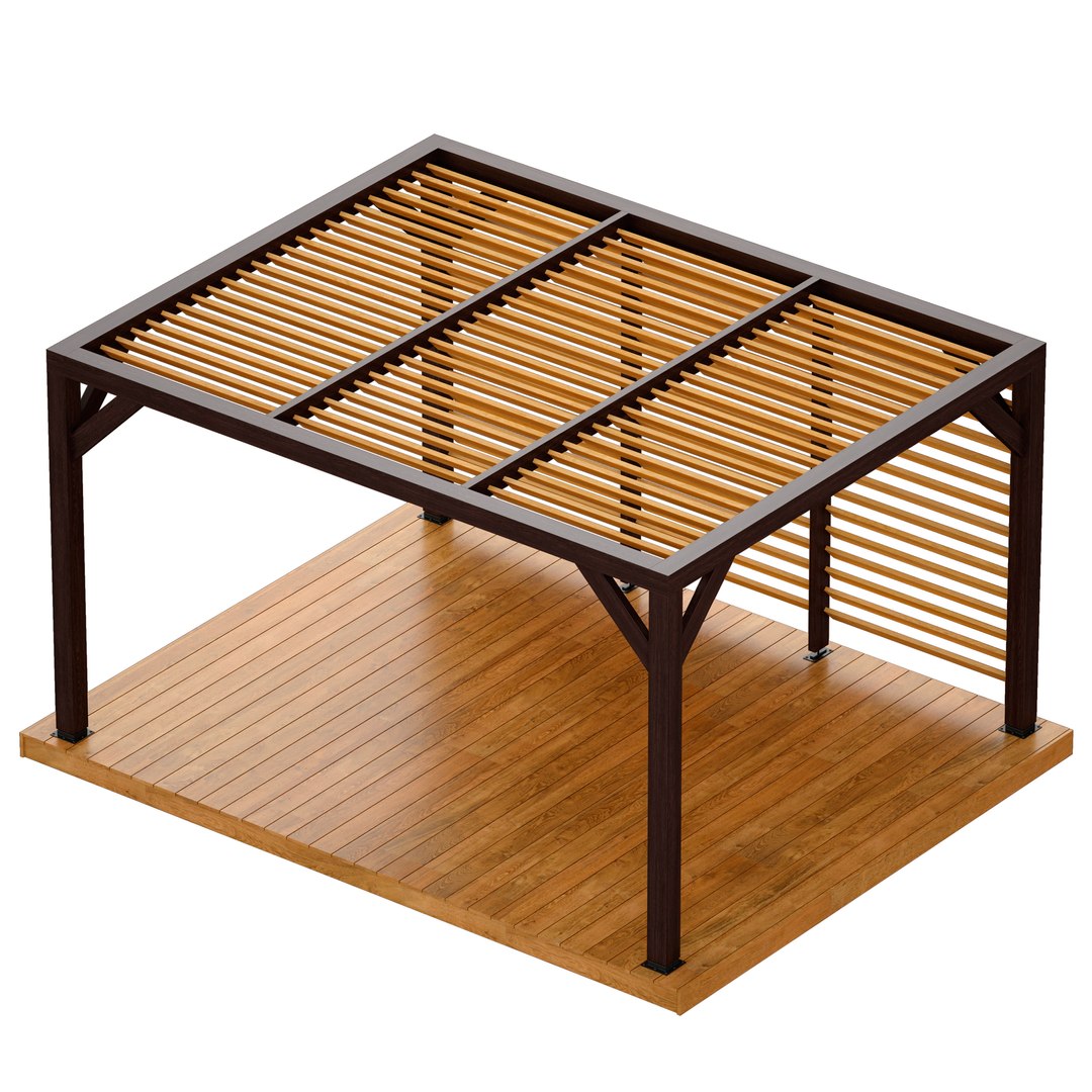 Wooden Rack Gazebo Pergola model - TurboSquid 1815665