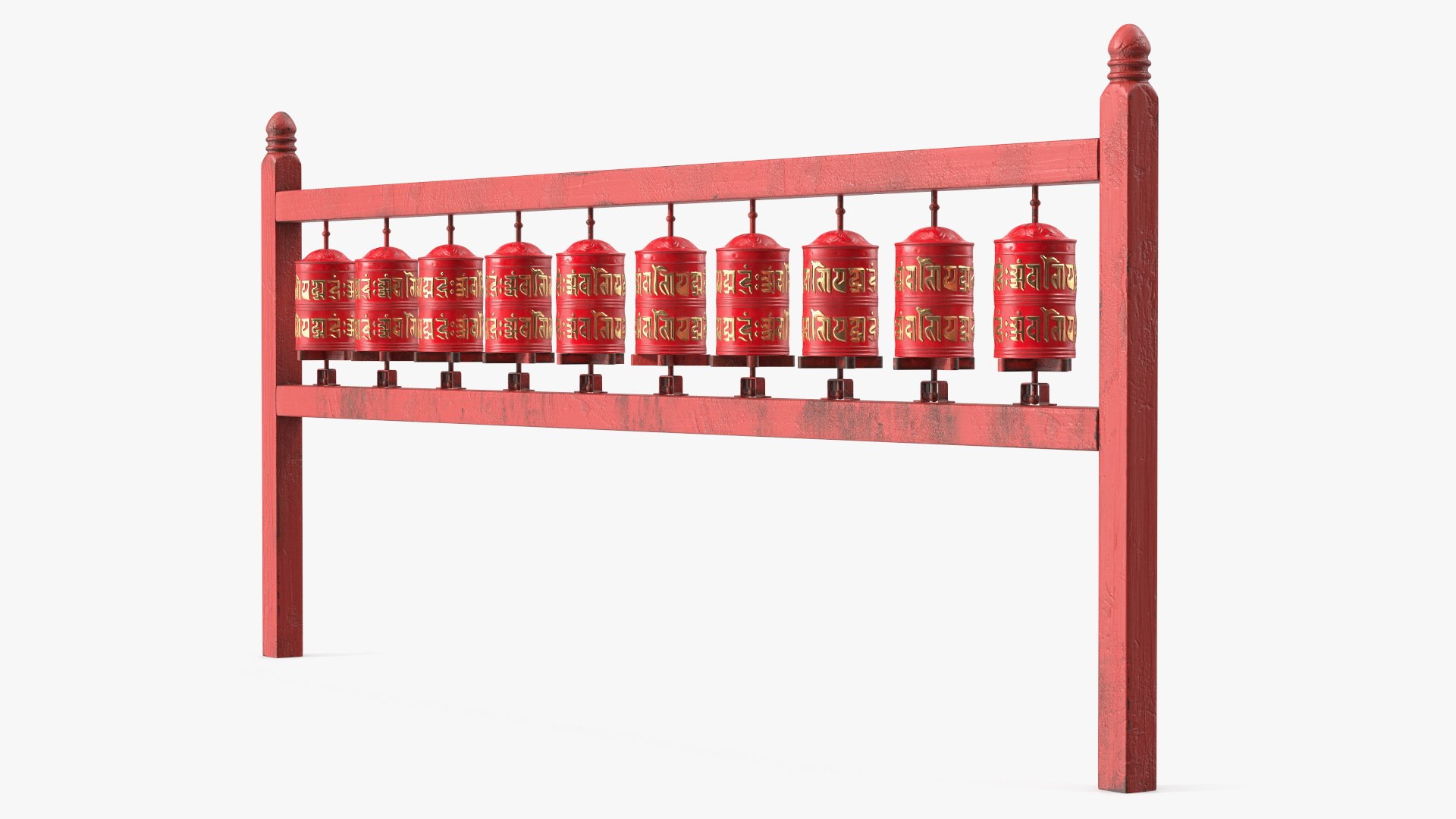 Red Prayer Wheel 3D model preview