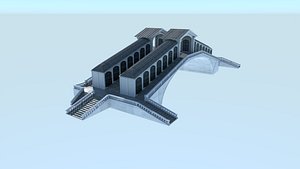 3D venice rialto bridge