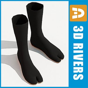 3d model of ninja shoes tabi