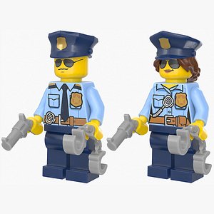 Lego Minifig Male and Female Police Collection