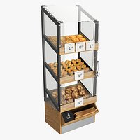 Bakery stand with sweet buns 02