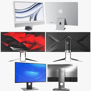 Three Detailed Computer Monitors