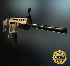 FN Scar H - Highpoly and Lowpoly