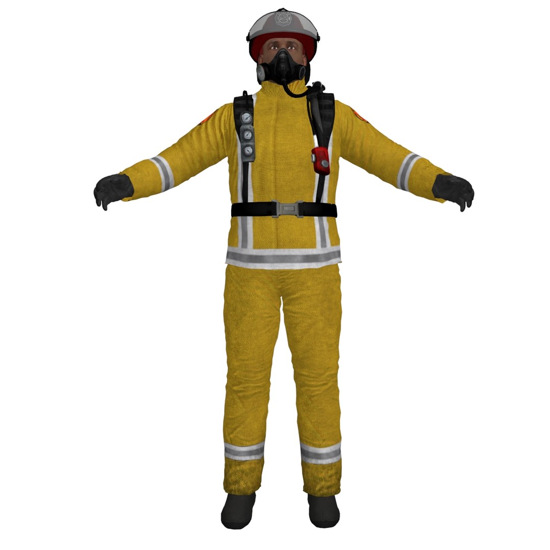 3d Model Rigged Fireman S