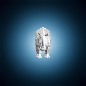 Low-Poly Rhino 3D Print Model 3D model