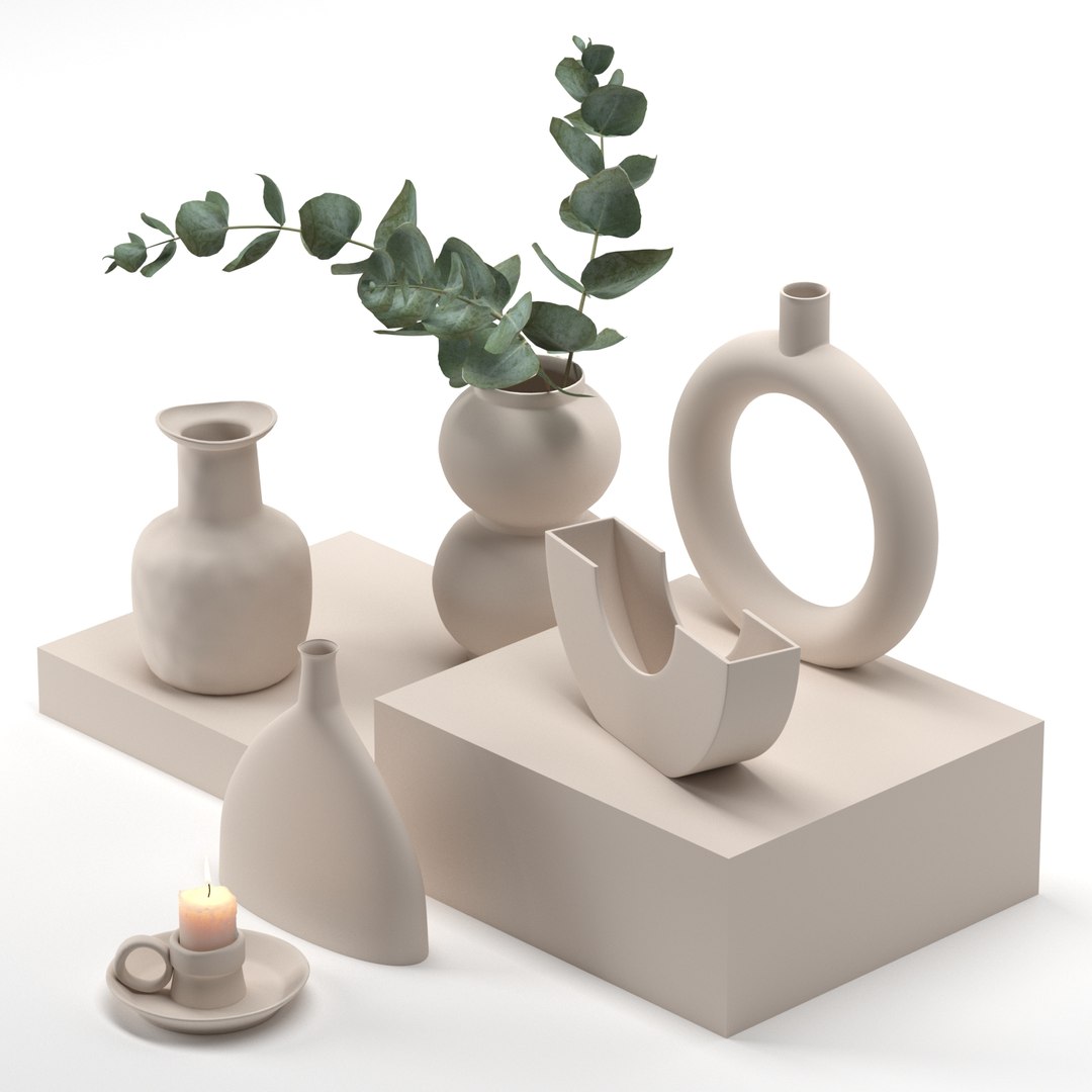 Ceramic Vases Set Candle 3D Model - TurboSquid 1662161