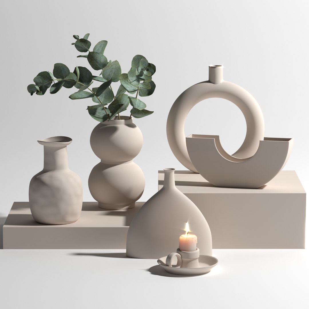 Ceramic Vases Set Candle 3D Model - TurboSquid 1662161