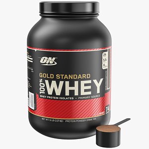 Whey Protein Bottle And Scoop 3D model