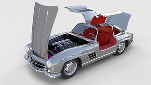 3d rigged mercedes 300sl gullwing