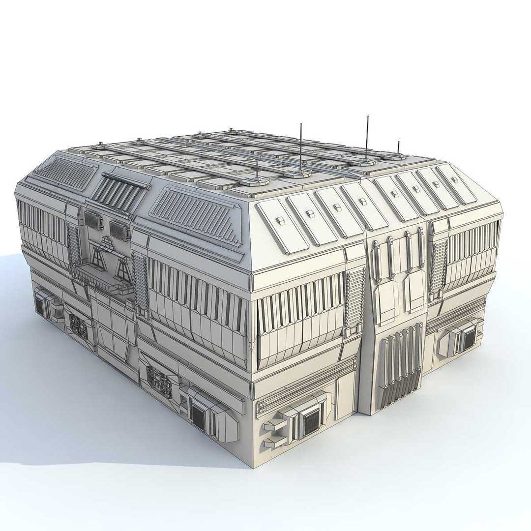 3d model sci fi futuristic building