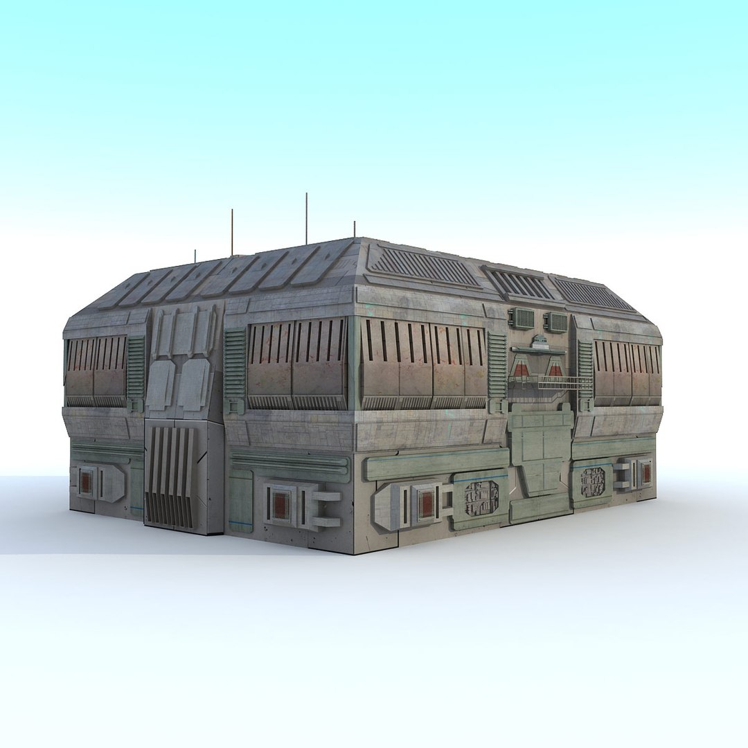 3d model sci fi futuristic building