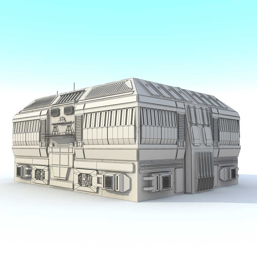 3d model sci fi futuristic building