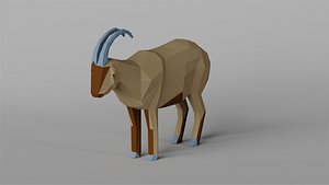 goat stylised illustration 3D model