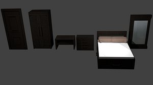 furniture pack bed table 3D model