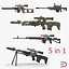 Sniper Rifles 3D Models Collection